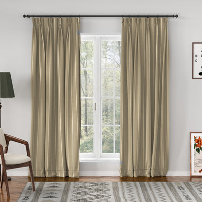 Sienna Striped Pattern Linen Blend Drape  Pleated