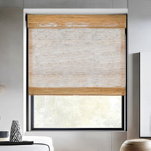 Kenaf Woven Bamboo Shade, Bark - LuxDrape