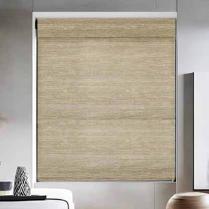 Red Ramie Woven Bamboo Shade, Beige Brown