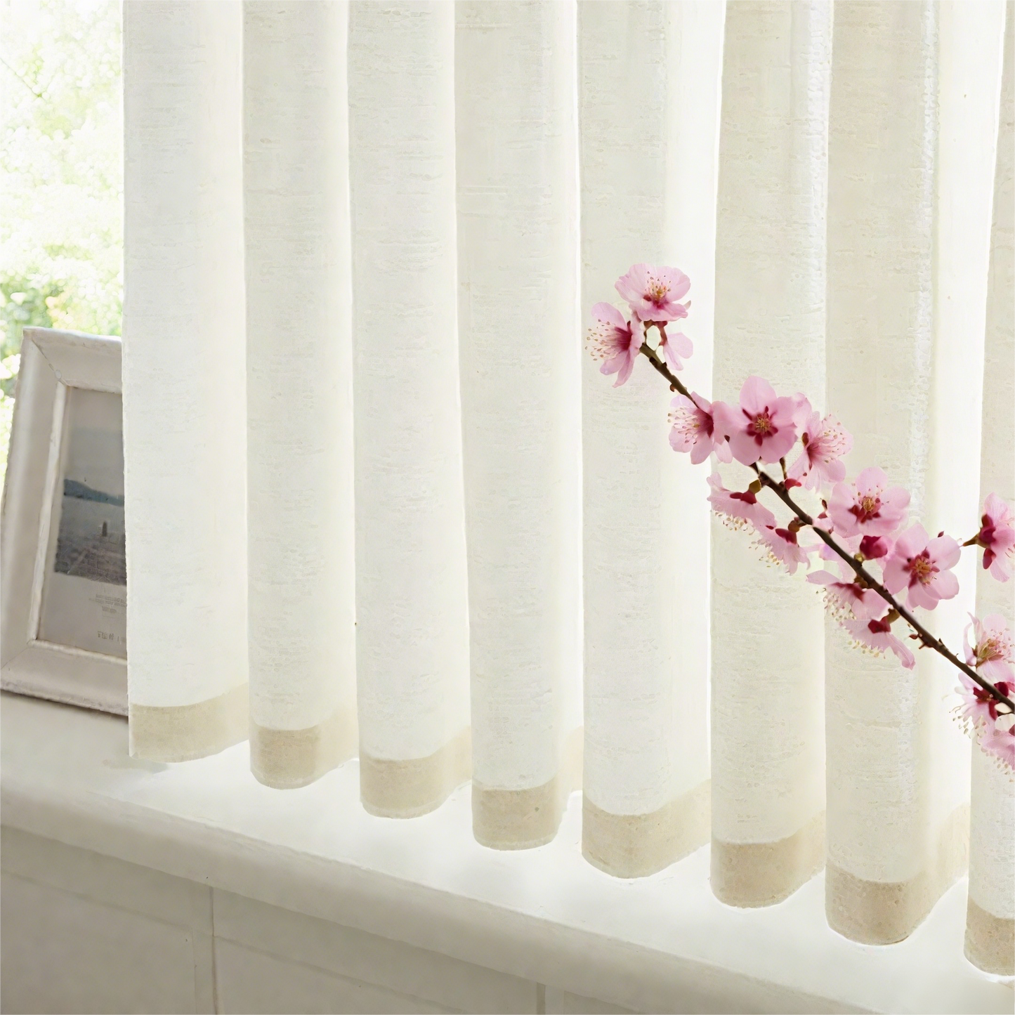 Breeza Cotton Blend Pleated Cafe Curtains