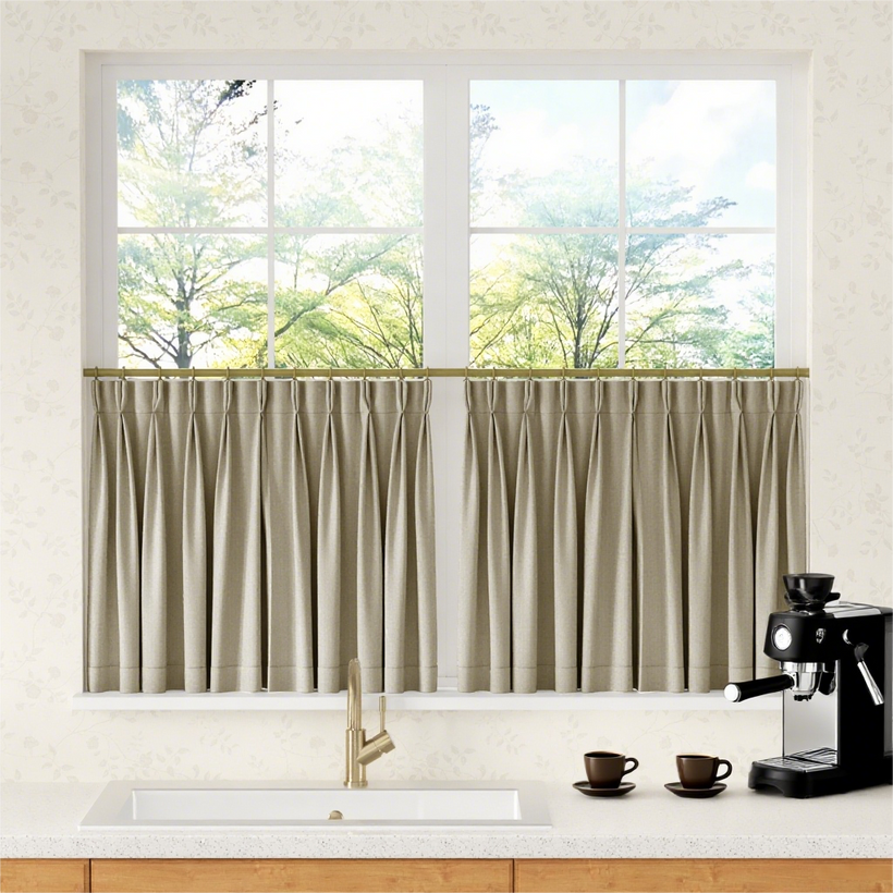 Herringbone Pattern Cafe Curtains