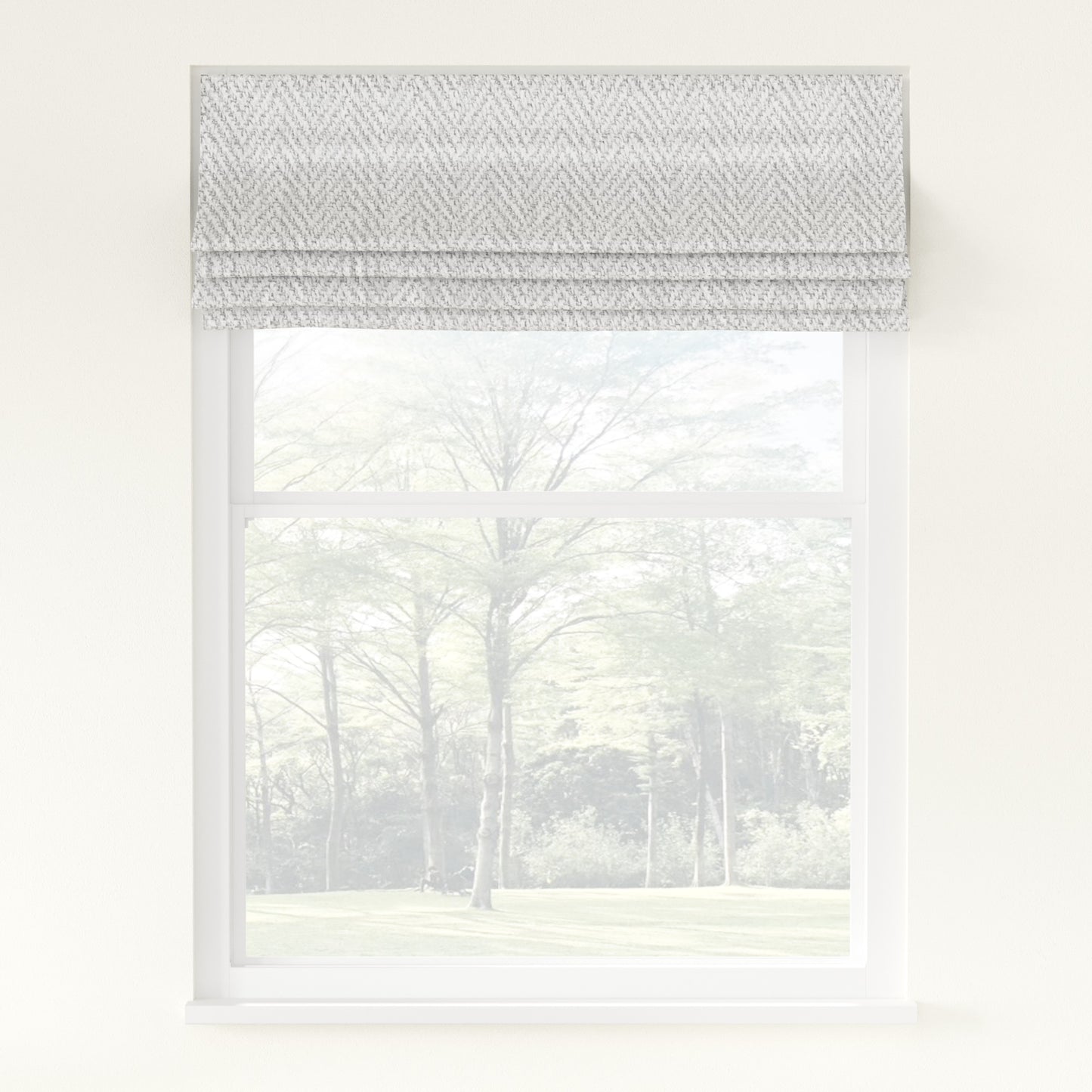 Chevron Herringbone Weave Linen  Roman Shade Cordless