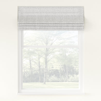 Chevron Herringbone Weave Linen  Roman Shade Cordless