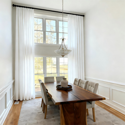 Chevron Textured Linen 100% Blackout Lining Curtain Pleated