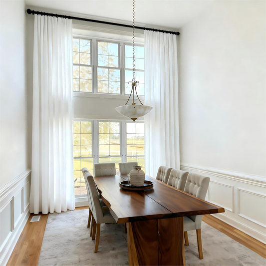 Chevron Textured Linen Thermal Sound Proof Curtain Pleated