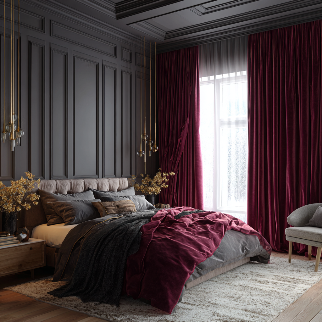 Velmor Pleated Velvet Curtains with Blackout Lining