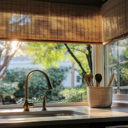 Kenaf Woven Bamboo Shade, Bark