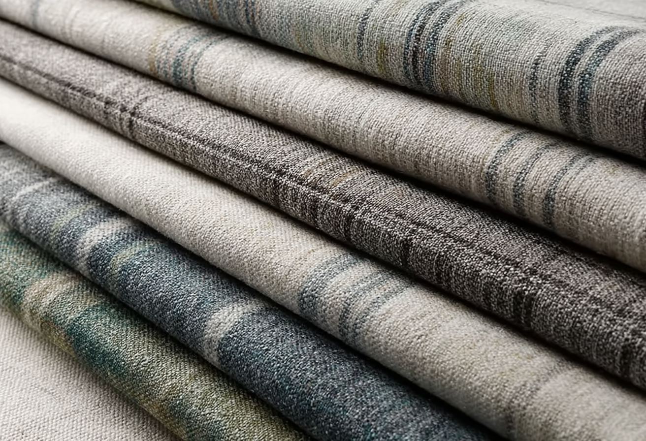 Sienna Striped Pattern Linen Blend Drapes  Soft Top