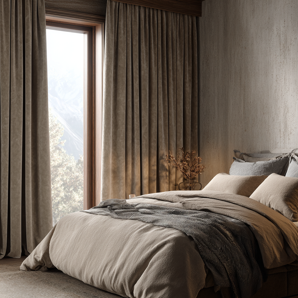 Velmor Pleated Velvet Curtains with Blackout Lining