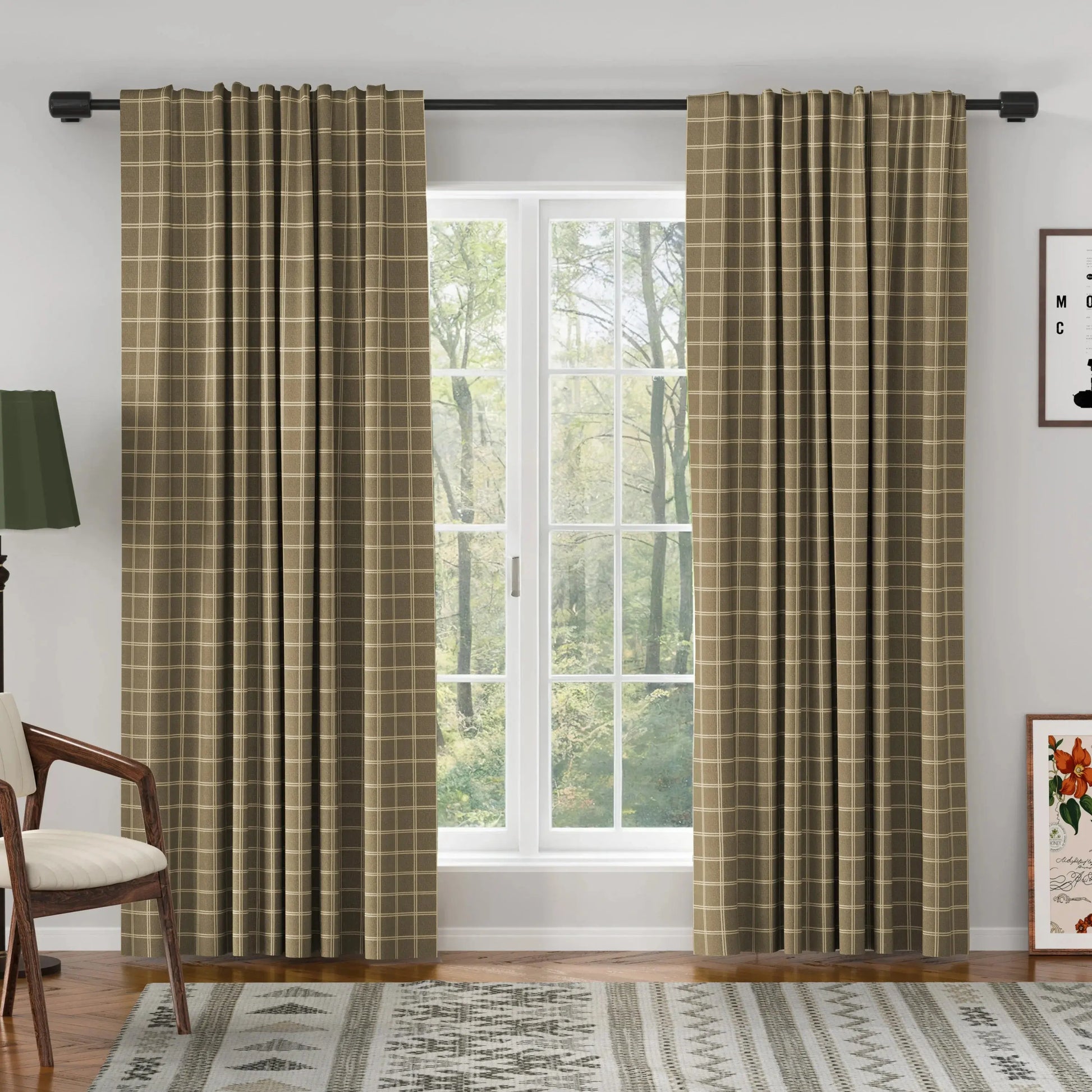 Sienna Striped Pattern Linen Blend Drapes Soft Top - LuxDrape