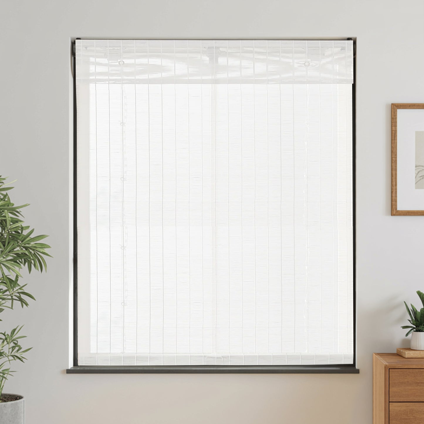 Natural Jute Bamboo Wood Woven Blinds & Shades | Marble White