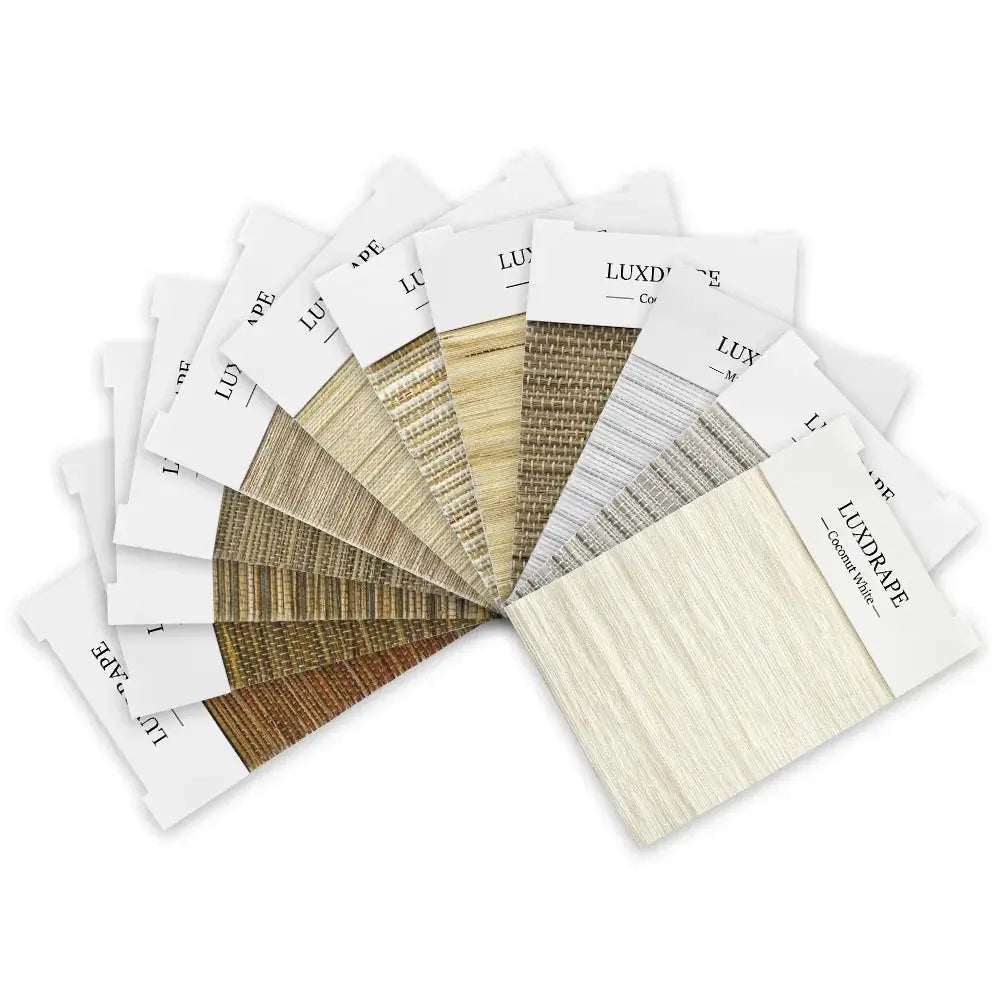 Natural Ramie & Jute Woven Shade Swatches Kits (12 PCS+ Fabric Binding With Liner) - LuxDrape