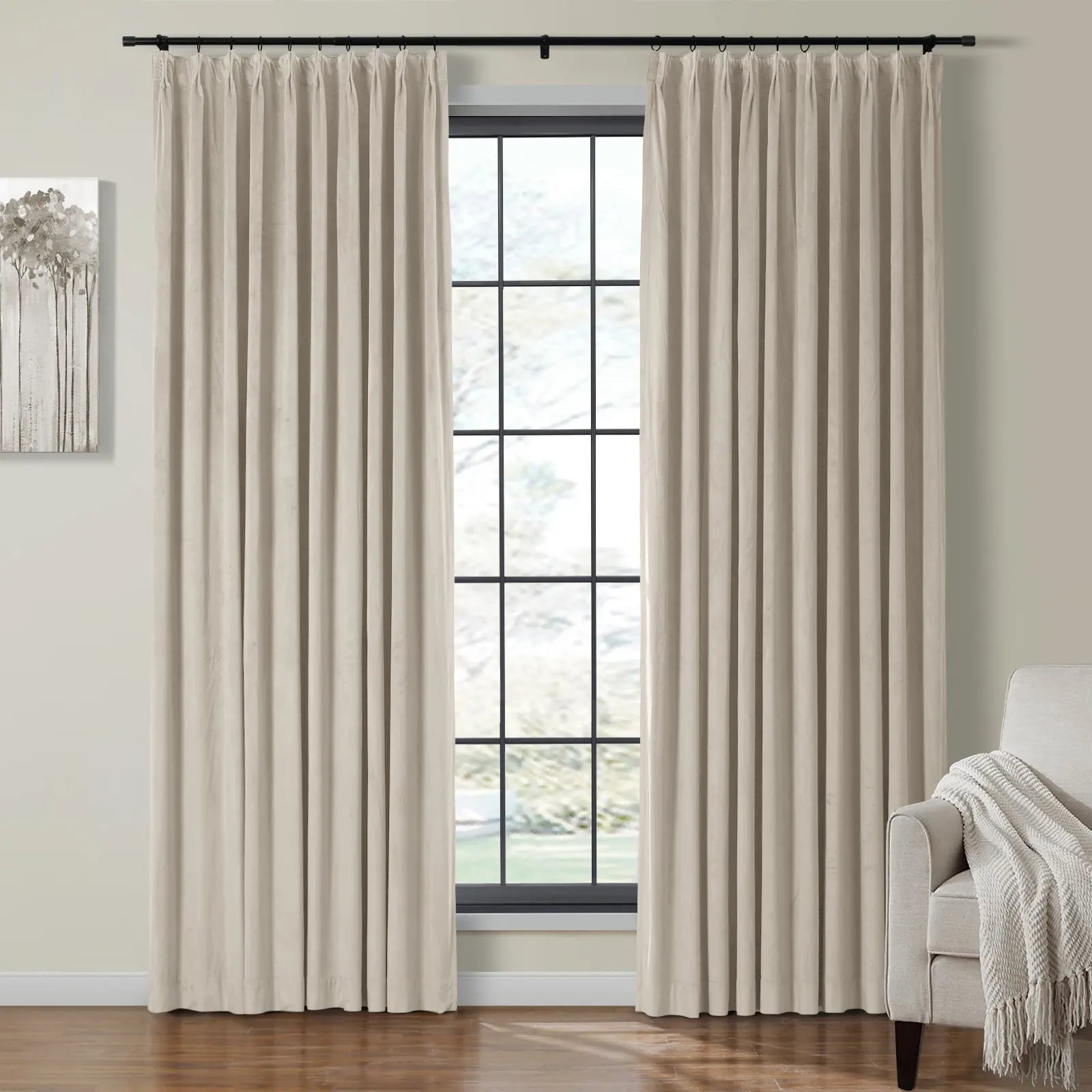 Velmor Velvet Drapes Pleated