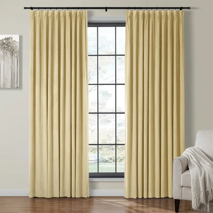Velmor Pleated Velvet Curtains with Blackout Lining - LuxDrape