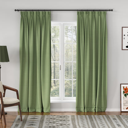 Breeza Cotton Complete Blackout Lining Curtain Pinch Pleated Drapes - LuxDrape