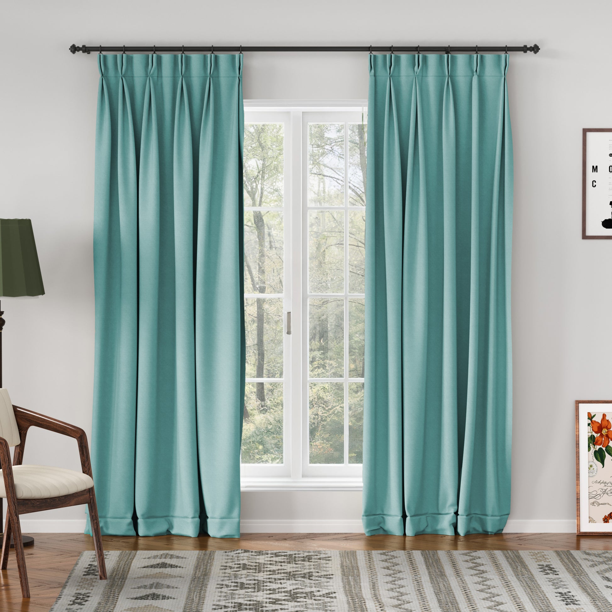 Breeza Cotton Complete Blackout Lining Curtain Pinch Pleated Drapes - LuxDrape