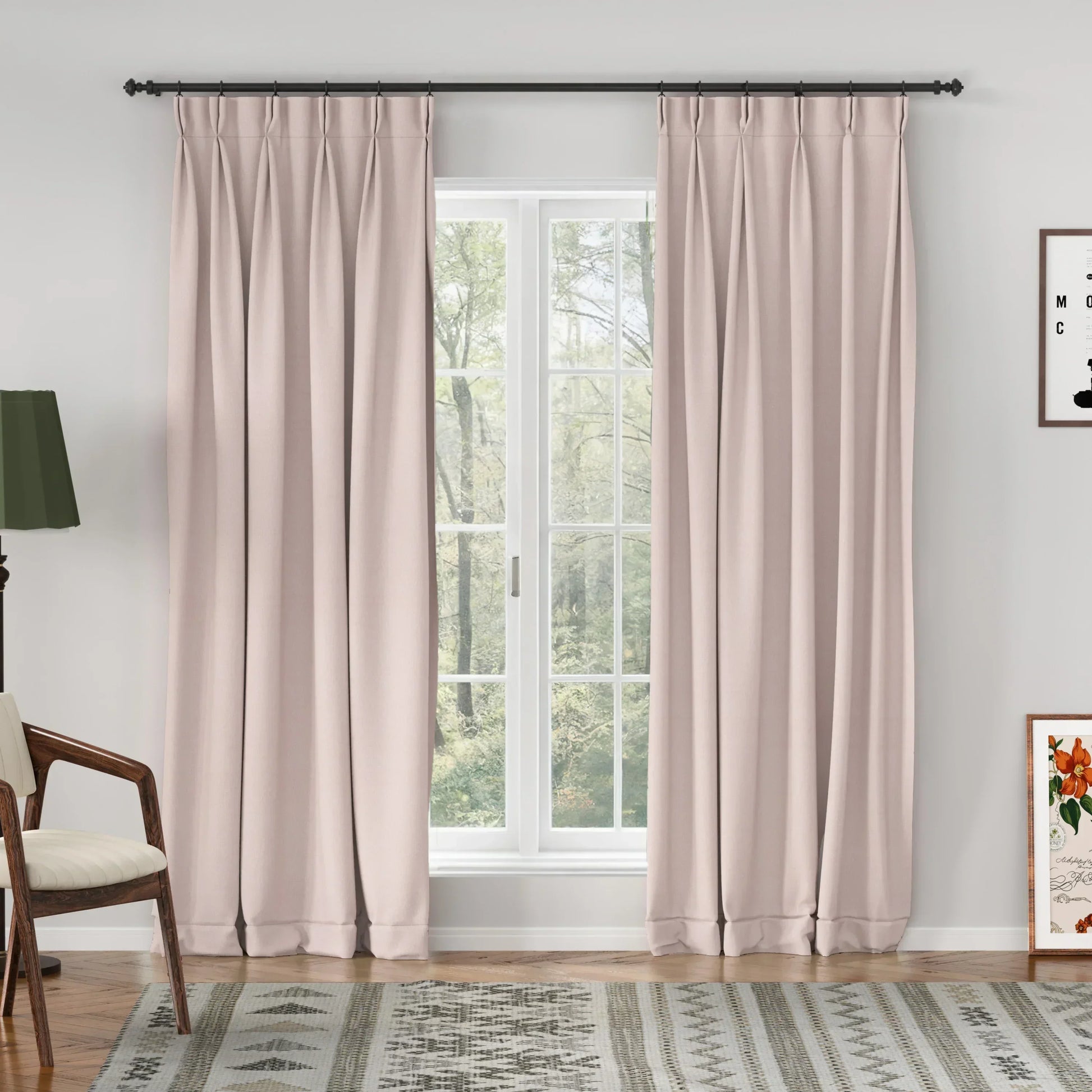 Breeza Cotton Complete Blackout Lining Curtain Pinch Pleated Drapes - LuxDrape