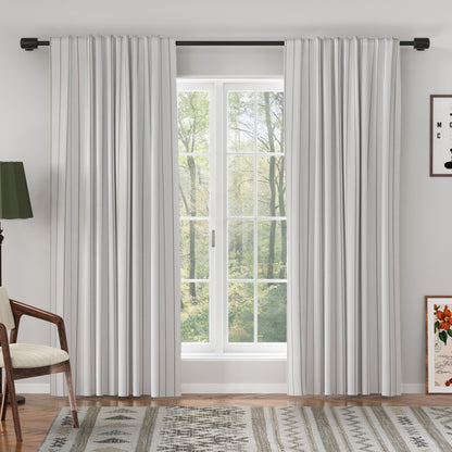 Sienna Striped Pattern Linen Blend Drapes  Soft Top